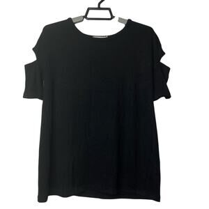 Rag & Bone New York Jean Women's Cut Out Short Sleeves Top Sweater X Small Black